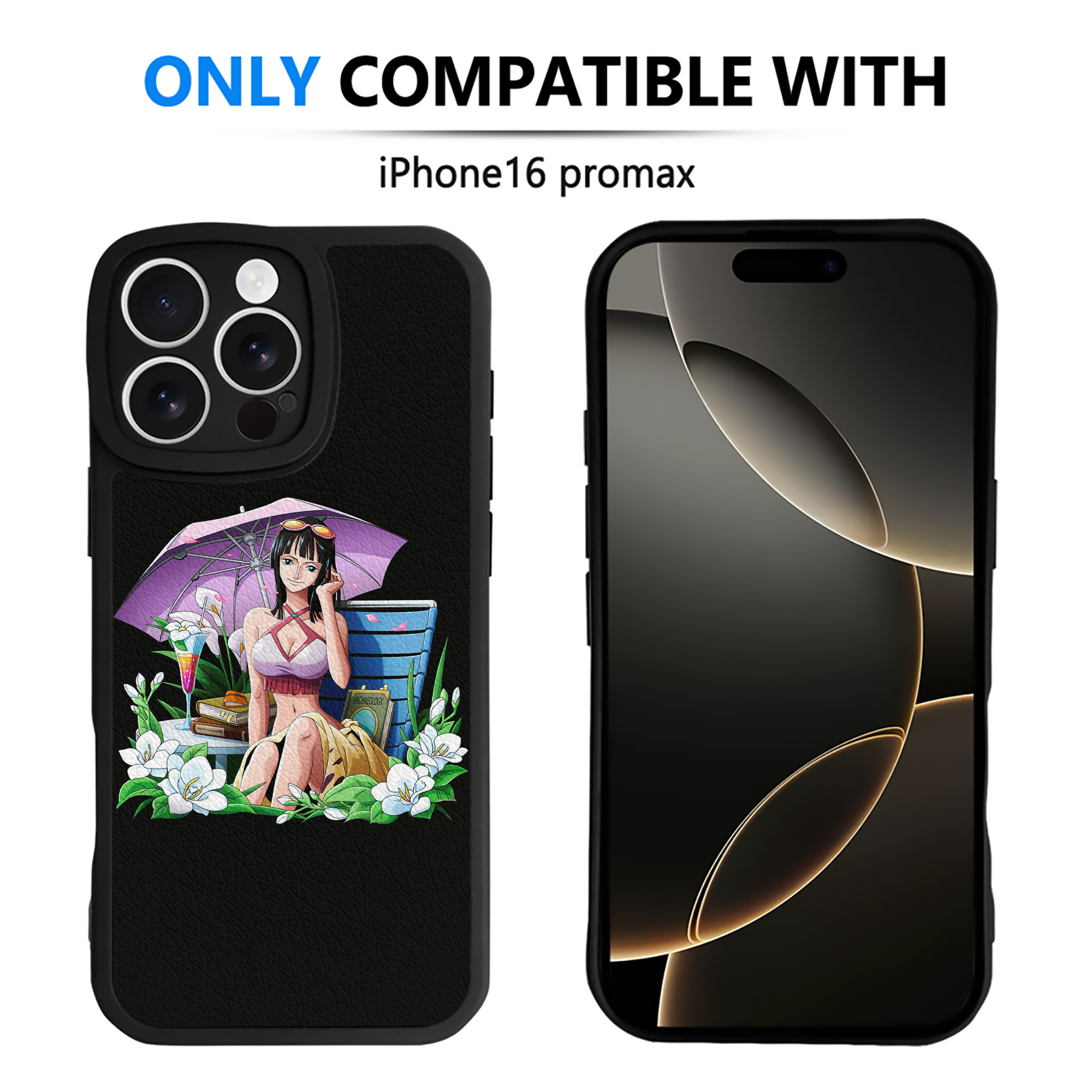 （画像用） ワンピース ニコ・ロビン ONE PIECE Nico Robin 【iPhone 16シリーズ対応】シリコンスマホケース（レザー調） 材質：シリコン